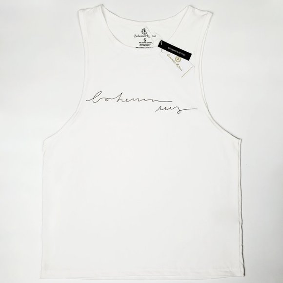BOHEMIAN RETROCI MEN'S SPORT BR PRINT TANK TOP (EACH) - BLACK/WHITE - Picture 4 of 4
